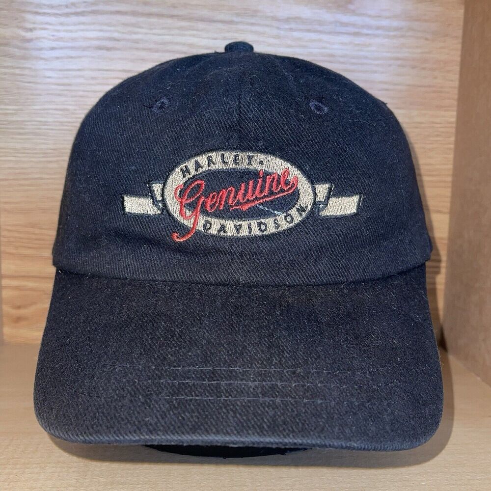 Genuine Harley-Davidson Baseball Cap Embroidered Logo Black Adjustable Hat